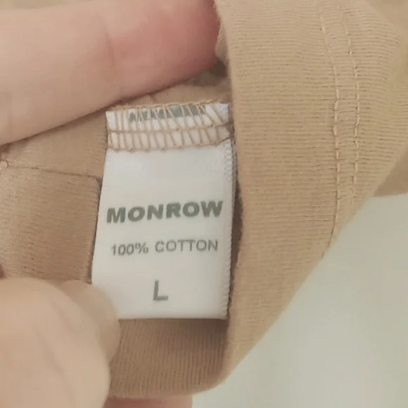 *Final Price* NWT Monrow REVOLVE Short Sleeve 50s Vintage T-Shirt in Latte - Picture 7 of 7